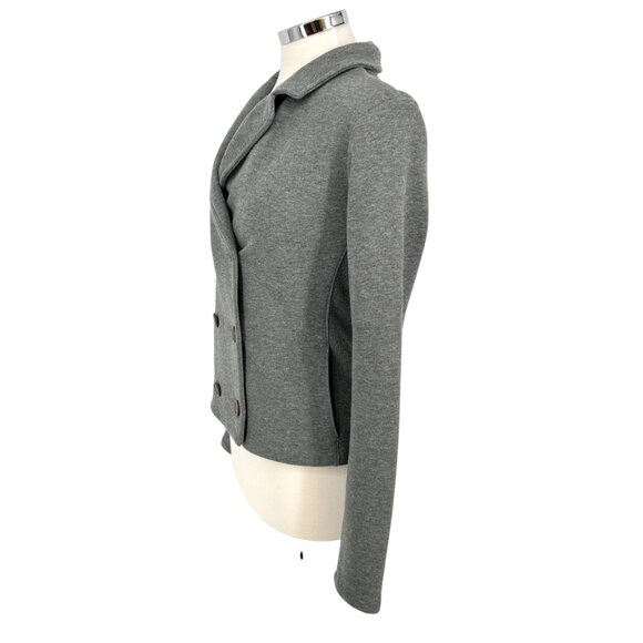 James Perse Brushed Jersey Double Breasted Blazer Gray Size Medium 2 - Picture 8 of 14